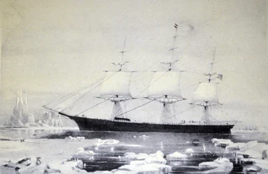 Illustratie van Currier & Ives 19e Eeuw. Clipperschip Red Jacket